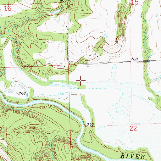 Topographic Map of Oknoname 037023 Dam, OK
