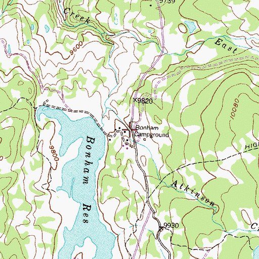 Topographic Map of Bonham Campground, CO