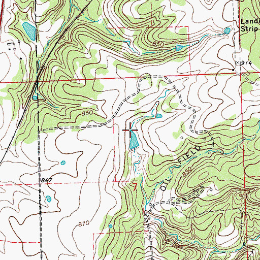Topographic Map of Oknoname 037025 Dam, OK