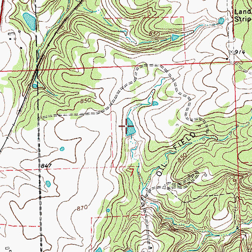 Topographic Map of Oknoname 037025 Reservoir, OK