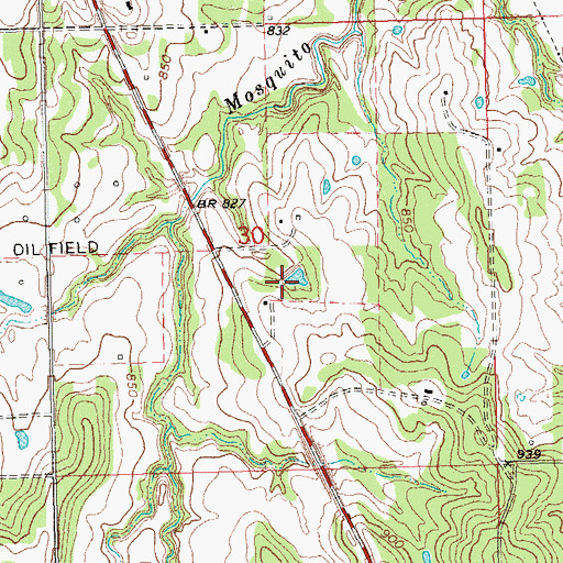 Topographic Map of Oknoname 037027 Dam, OK