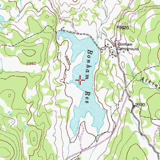 Topographic Map of Bonham Reservoir, CO