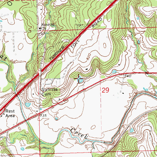 Topographic Map of Oknoname 037035 Reservoir, OK