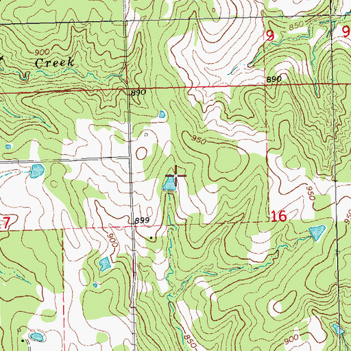 Topographic Map of Oknoname 037037 Dam, OK