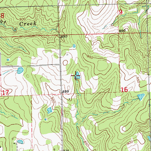 Topographic Map of Oknoname 037037 Reservoir, OK