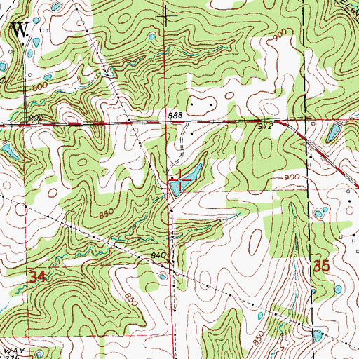 Topographic Map of Oknoname 037041 Reservoir, OK