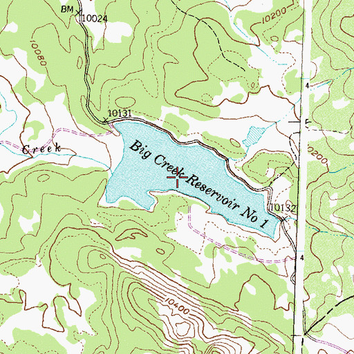 Topographic Map of Big Creek Reservoir Number 1, CO