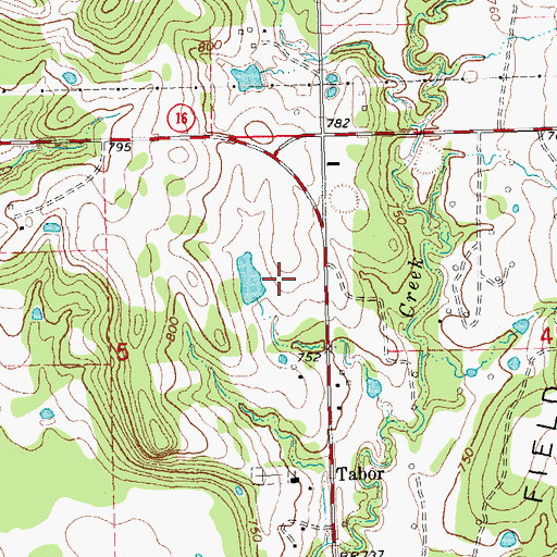 Topographic Map of Oknoname 037043 Dam, OK