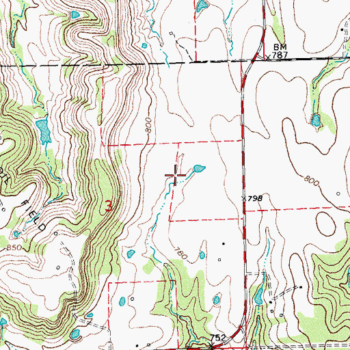 Topographic Map of Oknoname 037047 Dam, OK