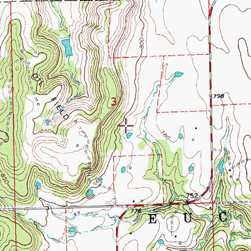Topographic Map of Oknoname 037048 Dam, OK
