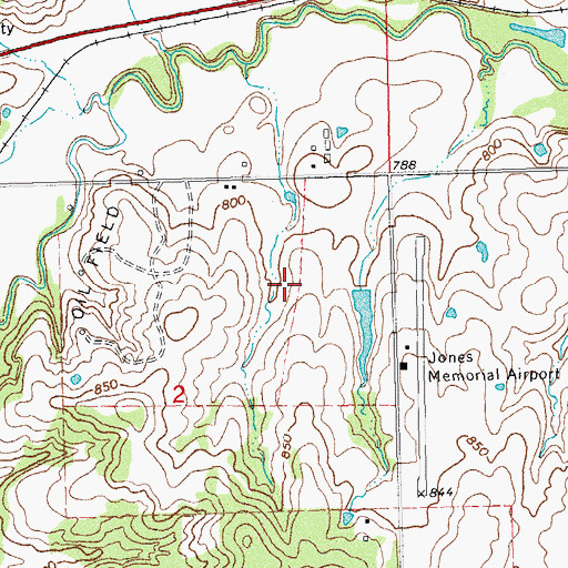 Topographic Map of Oknoname 037049 Reservoir, OK