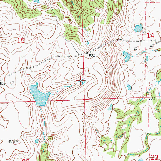 Topographic Map of Oknoname 037056 Reservoir, OK