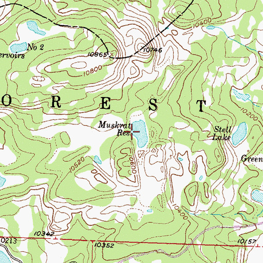 Topographic Map of Muskrat Reservoir, CO