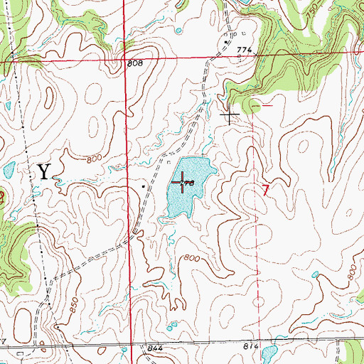 Topographic Map of Oknoname 037058 Reservoir, OK