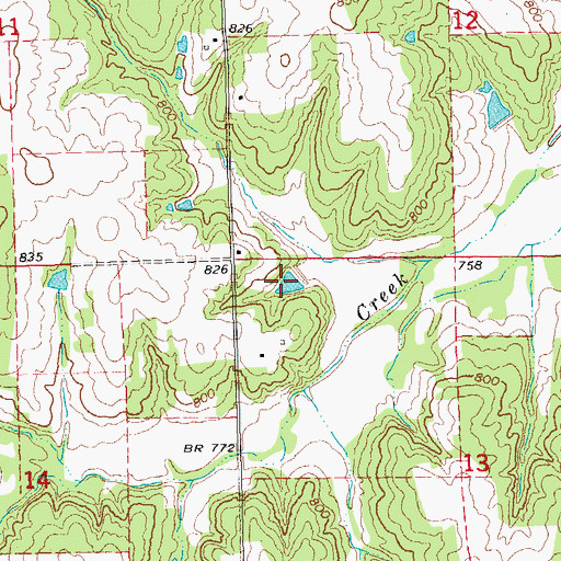 Topographic Map of Oknoname 037060 Reservoir, OK