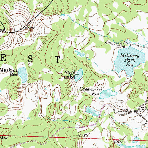 Topographic Map of Stell Lake, CO