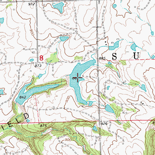 Topographic Map of Oknoname 037062 Reservoir, OK