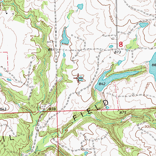 Topographic Map of Oknoname 037063 Reservoir, OK