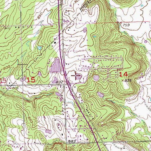 Topographic Map of Ownoname 037066 Dam, OK