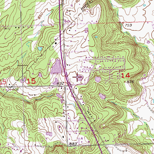 Topographic Map of Oknoname 037066 Reservoir, OK