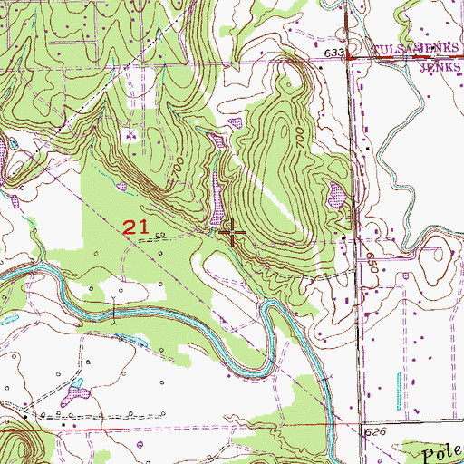 Topographic Map of Oknoname 037069 Dam, OK