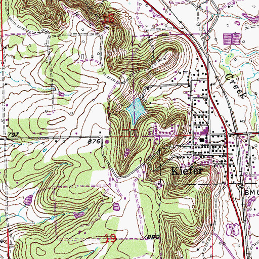 Topographic Map of Oknoname 037071 Dam, OK