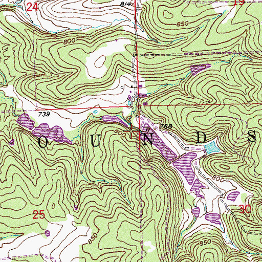 Topographic Map of Oknoname 037072 Reservoir, OK