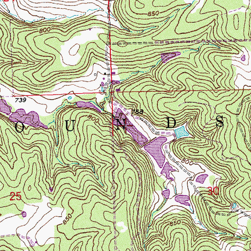 Topographic Map of Oknoname 037073 Reservoir, OK