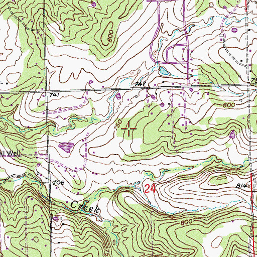 Topographic Map of Oknoname 037075 Dam, OK