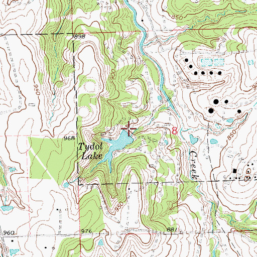 Topographic Map of Tydol Lake Dam, OK