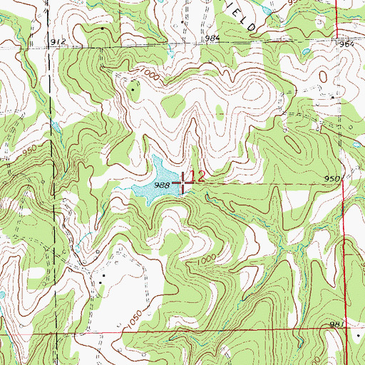 Topographic Map of Oknoname 037077 Dam, OK