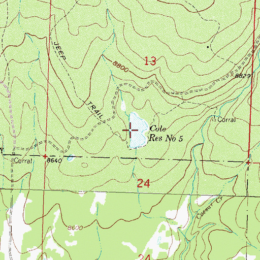 Topographic Map of Cole Reservoir Number 5, CO