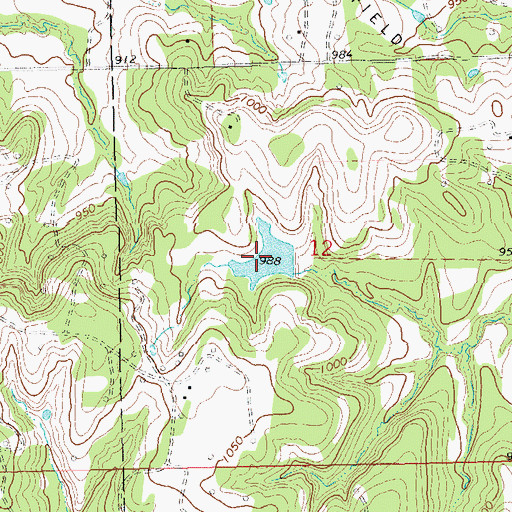 Topographic Map of Oknoname 037077 Reservoir, OK