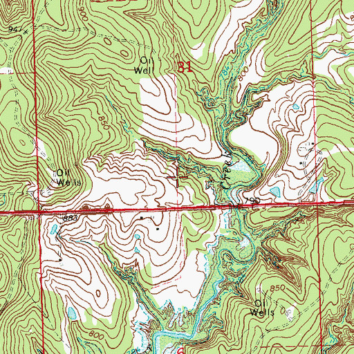 Topographic Map of Oknoname 037078 Dam, OK