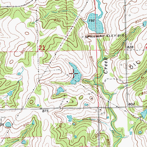 Topographic Map of Oknoname 037079 Reservoir, OK