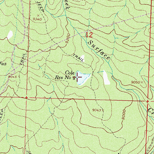 Topographic Map of Cole Reservoir Number 4, CO