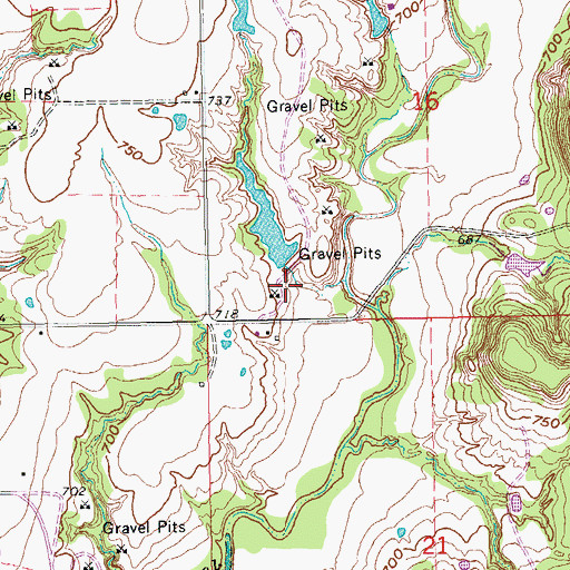 Topographic Map of Oknoname 095001 Dam, OK