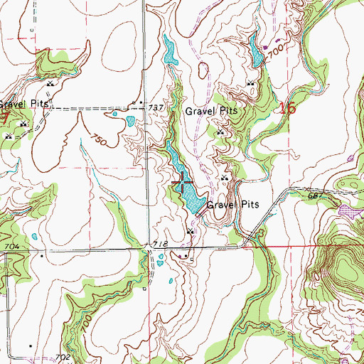 Topographic Map of Oknoname 095001 Reservoir, OK