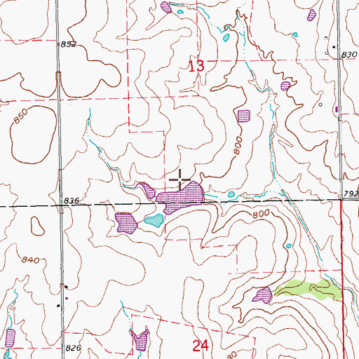 Topographic Map of Oknoname 095002 Dam, OK
