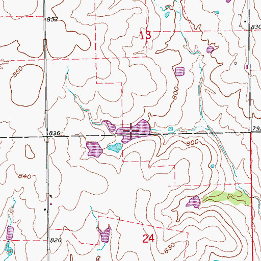 Topographic Map of Oknoname 095002 Reservoir, OK