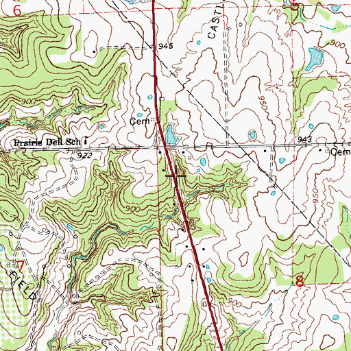 Topographic Map of Oknoname 107004 Dam, OK