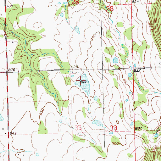 Topographic Map of Oknoname 107011 Reservoir, OK