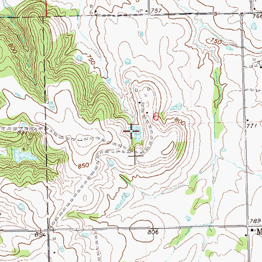 Topographic Map of Oknoname 107012 Dam, OK