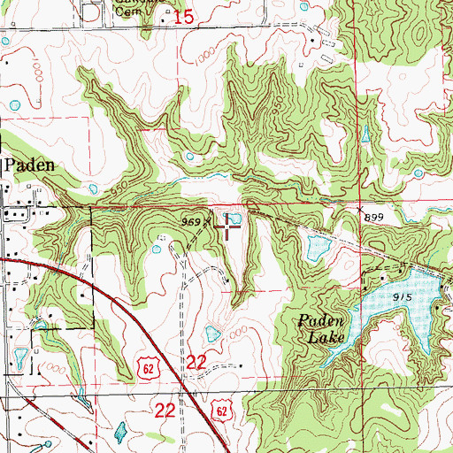 Topographic Map of Oknoname 107014 Dam, OK