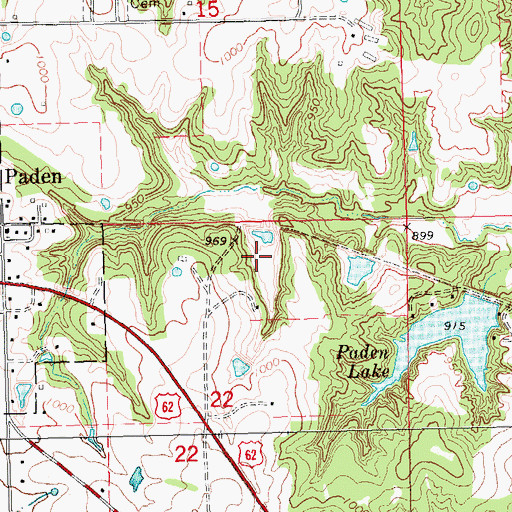 Topographic Map of Oknoname 107014 Reservoir, OK