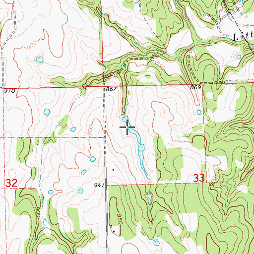 Topographic Map of Oknoname 107017 Reservoir, OK