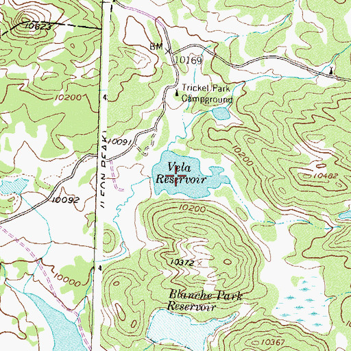 Topographic Map of Vela Reservoir, CO