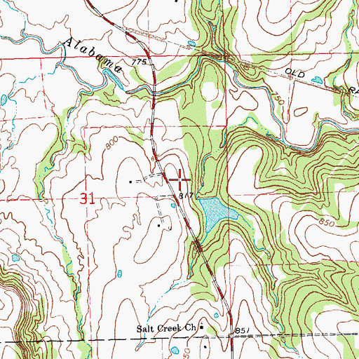 Topographic Map of Oknoname 107026 Reservoir, OK