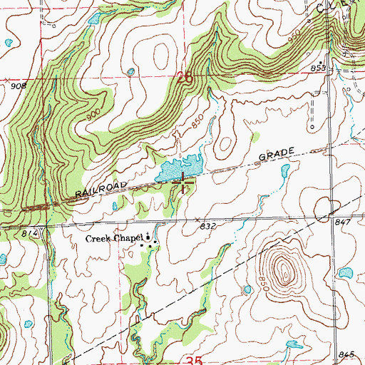Topographic Map of Oknoname 107027 Dam, OK