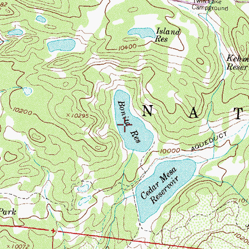 Topographic Map of Bonita Reservoir, CO